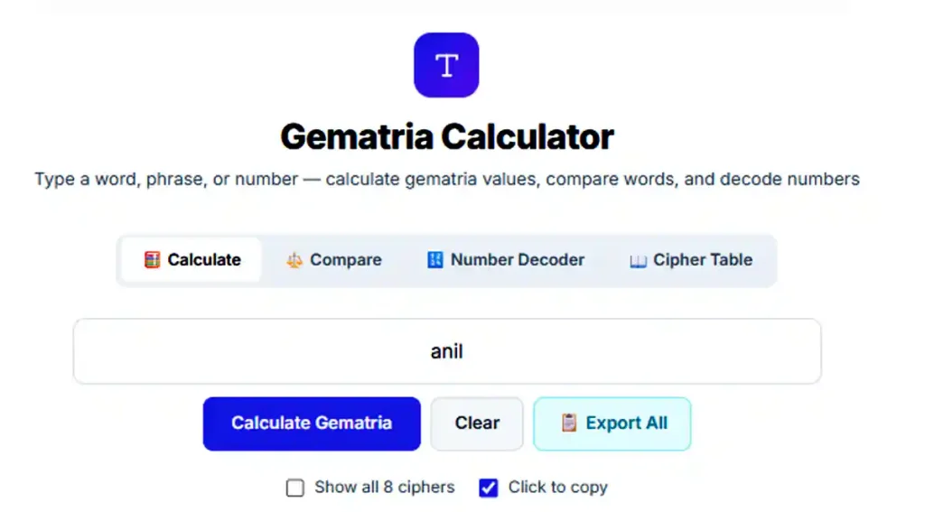 Gematria Calculator